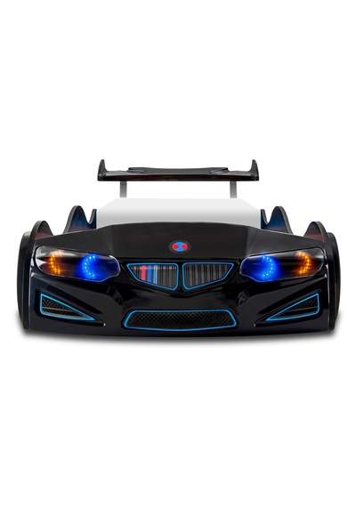 Gt2 - Arabalı Yatak - Araba Yatak, Işıklı, Siyah Tek Kişilik