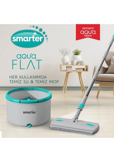 Smarter Aqua Flat + Yedek Temiz ve Kirli Suyu Ayırma Özelliği Otomatik Temizlik Seti