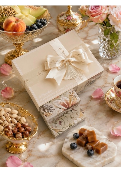 La Marmelato El Yapımı Fransız Makaronu 48'li 8 Lezzetli Premium Hediye Kutusu Seti No 7