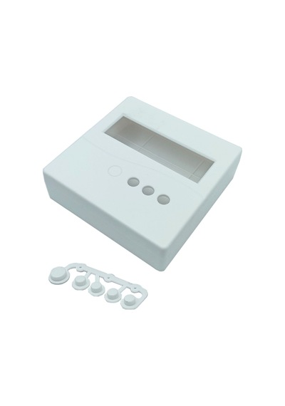 Plastik Proje Kutusu 86x86mm Beyaz Duvara Yüzeye Montaj Tip 1602 Lcd 3 Buton Elektronik