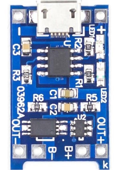 TP4056 Akım Korumalı 1A Lipo Batarya Şarj Modülü (Micro USB)