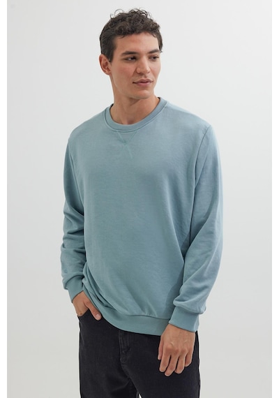 Tudors Unisex Relax Fit Rahat Kesim %100 Pamuk 3 İplik Basic Mavi Bisiklet Yaka Sweatshirt-26566 Tudors Unisex Relax Fit Rahat Kesim %100 Pamuk 3 İplik Basic Mavi Bisiklet Yaka Sweatshirt-26566
