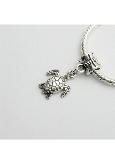 Worldshop Gümüş Karetta Kaplumbaga Charm Bileklik Uyumlu