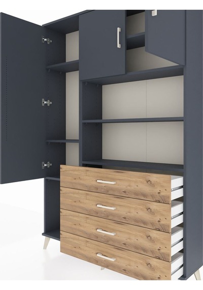Arges Dolap 7 Raflı 4 Çekmeceli 3 Kapaklı 132x30x195 Antrasit-antrasit/çam Antrasıt/atlas Çam Arges Dolap 7 Raflı 4 Çekmeceli 3 Kapaklı 132x30x195 Antrasit-antrasit/çam Antrasıt/atlas Çam