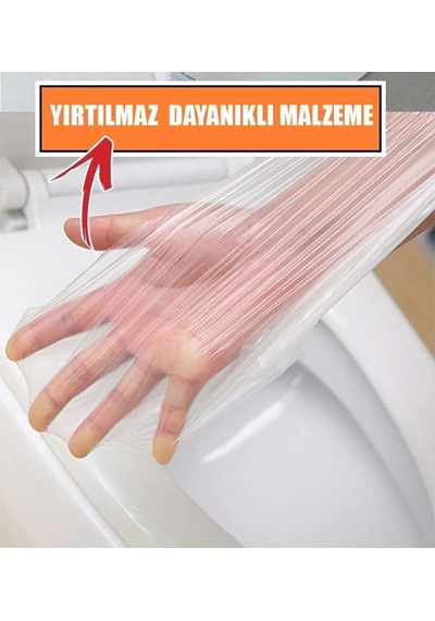 Şeffaf Klozet Kapağı Kılıfı 25 Adet Diğer