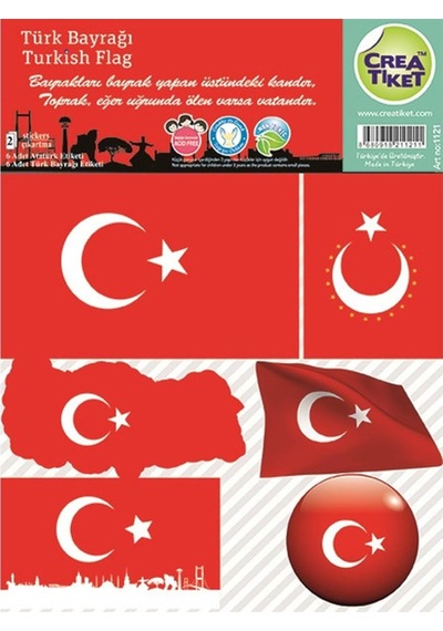 Crea Tiket Eğitim Etiketi Atatürk Bayrak - 1121