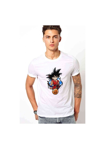 Anime Dragon Ball Baskılı Beyaz Erkek Tshirt (531010001)