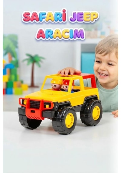 Safari Jeep Arazi Aracı Aracım 22 Cm Sarı Jeep Figürlü Safari Macerası Eğitici Oyuncak Araba