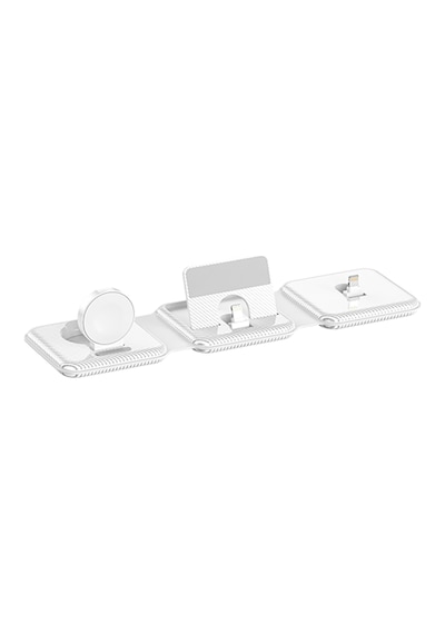 Microcase Apple Uyumlu iPhone-iOS Watch-Airpods Katlanabilir Şarj Standı Beyaz AL3651
