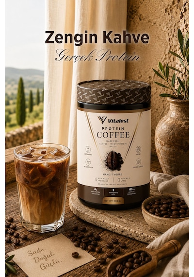 Protein Coffee 200g - Günlük Kahveni İçerken 14g Protein Al Whey Protein Ve Gerçek Kahve Granül