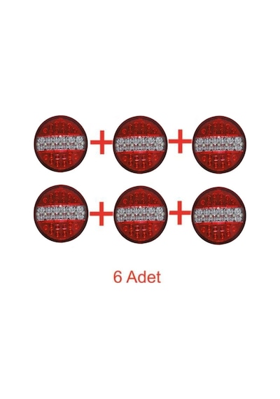 Ahmet Otomotiv Hamburger Tip Ledli Stop Lamba 12 Volt 4 Modlu 6 Adet