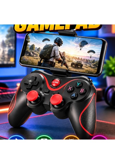 Bluetooth Telefon Tutuculu Joystik Gamepad Android Uyumlu Oyun Kolu