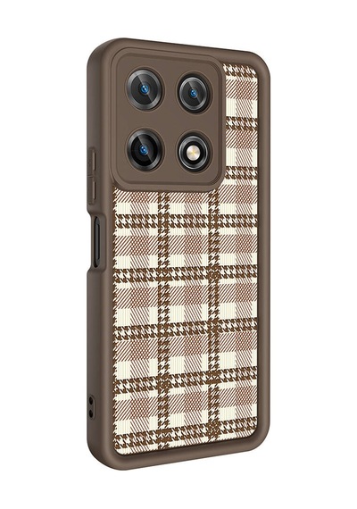 İnfinix Note 30 Pro Kılıf Kamera Korumalı Baskılı Arka Yüzey Zore Klas Kapak Açık Kahve