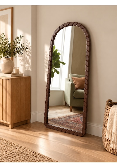 Mirroir Halat Desenli Antik Eskitme Boy Aynası