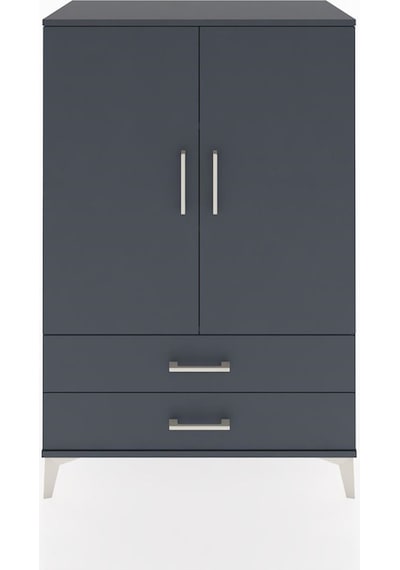 Hyperion Dolap 3 Raflı 2 Çekmeceli 2 Kapaklı 88x44x134 Antrasit-antrasit Antrasit