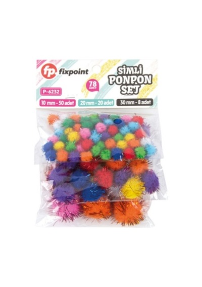 Simli Ponpon 10mm 50 Adet - 20mm 20 Adet - 30mm 8 Adet