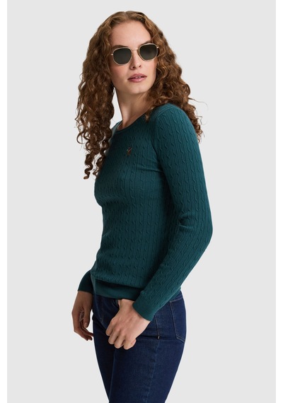 U.S. Polo Assn. Kadın Yeşil Basic Kazak 50331602 Vr060 Eden Green