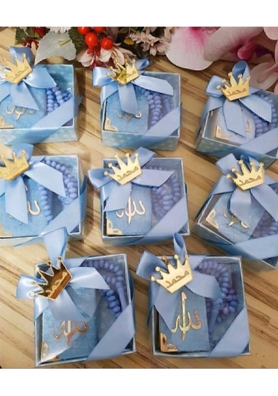 Mini Kuran Tesbih Seti Mavi 10'lu Paket
