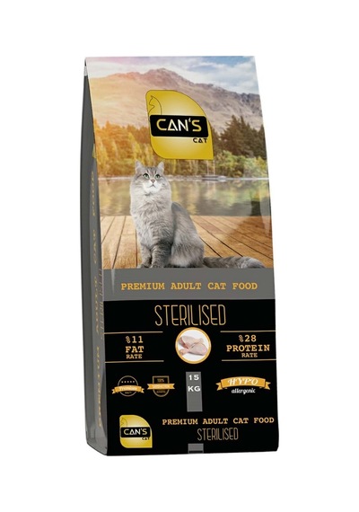Cans Cat Steril Kısırlaştırılmış Yetişkin Kedi Maması 15 Kg