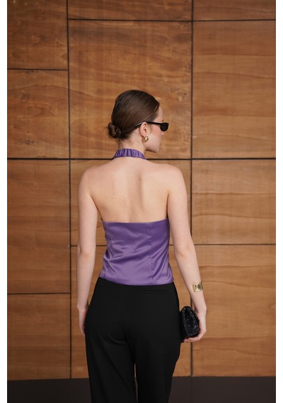 Verymoda Fermuarlı Saten Yelek Vmd2952 Lila