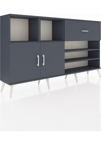 Arges Konsol 6 Raflı Tek Çekmeceli 2 Kapaklı 176x30x99 Antrasit-antrasit Antrasit - Antrasit Arges Konsol 6 Raflı Tek Çekmeceli 2 Kapaklı 176x30x99 Antrasit-antrasit Antrasit - Antrasit