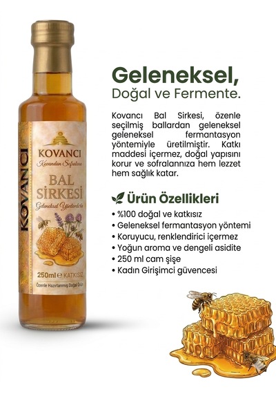 Bal Sirkesi 250 Cc- Doğal Fermente & Katkısız