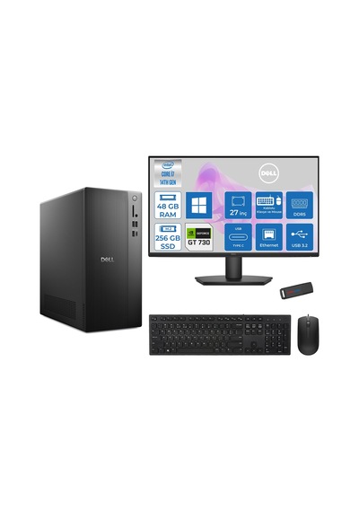Dell Tower Essential QVT1260 BTO-01400725P16-126270725P16 i7-14700 48 GB 256 GB SSD GT730 27" W11P Masaüstü Bilgisayar + USB Bellek