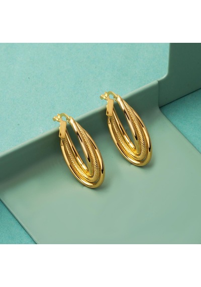 3 cm Çaplı 14 Ayar Halka Altın Küpe KPDLS14K21914