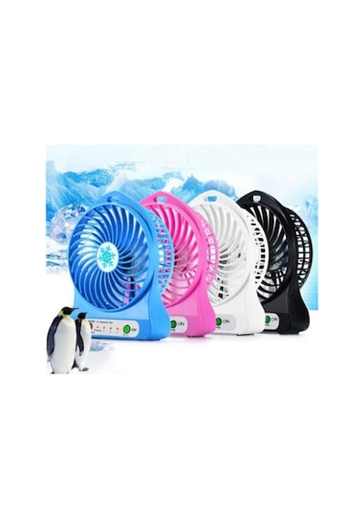 Şarjlı Mini Vantilatör Masa Üstü 3 Kademeli Usb Mini Fan Beyaz Çok Renkli