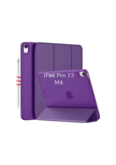 Fuchsia Apple iPad Pro 13 2022 M4 Çip İle Uyumlu Kalemlikli Standlı Katlanabilir Smart Cover Tablet Kılıfı Kapaklı Kılıf