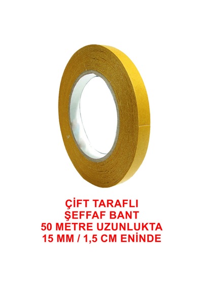 Çift Taraflı Şeffaf Bant 50 M. 15 Mm 1 Adet