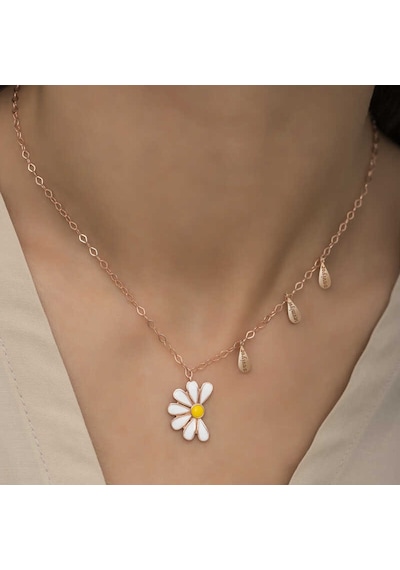 Stillove Gümüş Rose Papatya Seviyor Sevmiyor Kadın Kolye