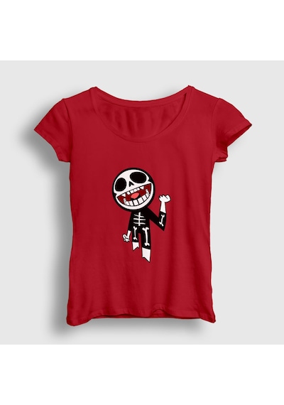 Presmono Kadın Bonesy Gorillaz T-shirt Kırmızı