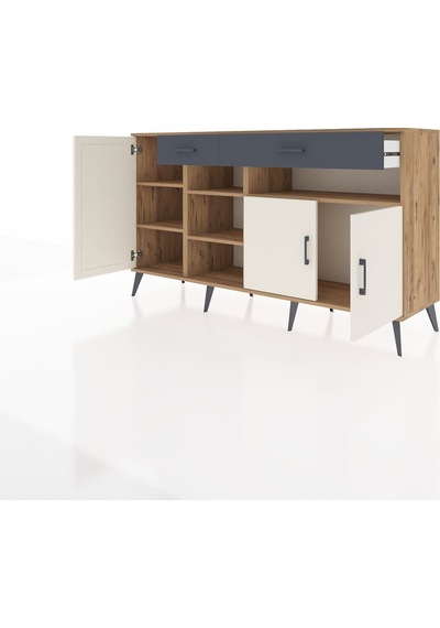 Hyperion Konsol 5 Raflı 2 Çekmeceli 3 Kapaklı 176x44x99 Çam-aytaş Çam-aytaşı/antrasit Hyperion Konsol 5 Raflı 2 Çekmeceli 3 Kapaklı 176x44x99 Çam-aytaş Çam-aytaşı/antrasit