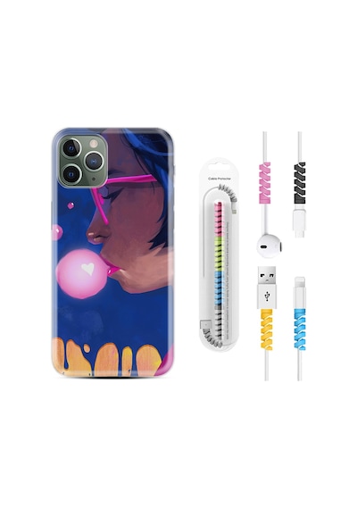 Apple Uyumlu iPhone 13 Pro Max Kılıf Kablo Koruyuculu Sakız Ve Kız 1767