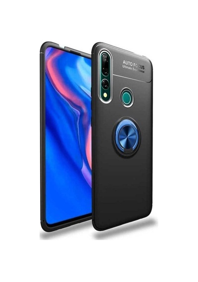 Huawei Y9 Prime 2019 Kılıf Zore Ravel Silikon Kapak Siyah-Mavi