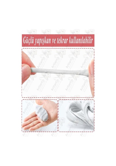 Hamur Yapıştırıcı Tack-it 50gr 2 Paket Silka 65 Parça Macun Sakız Yapıştırıcı Takıt Çerçeve Afiş Duvar
