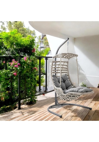 Alaçatı Plus Tekli Rattan Bahçe Balkon Salıncağı Cappuccino Diğer