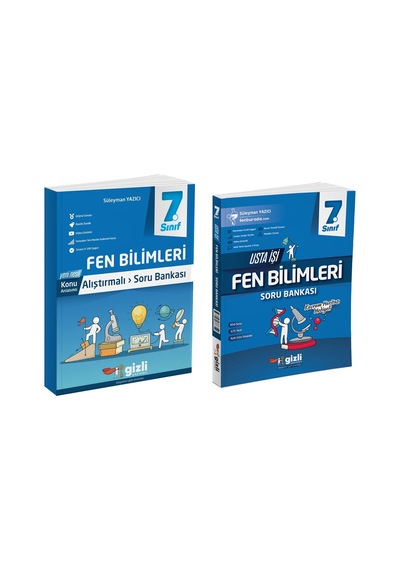 Gizli 2025 7. Sınıf Fen Bilimleri Alıştırmalı + Usta İşi Soru Bankası Seti 2 Kitap Güncel Müfredat