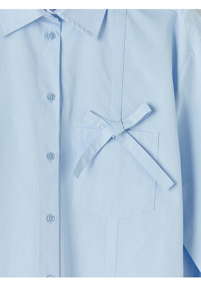 Lcw Modest Mavi Poplin Kadın Gömlek Tunik