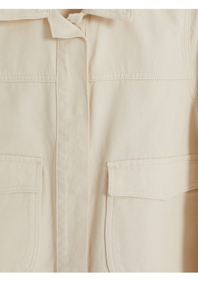 Lcwaıkıkı Classic Ekru Gabardin Kadın Gömlek Ceket