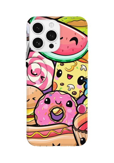 İphone 13 Pro Max Uyumlu Baskılı Şeffaf Telefon Kılıfı Koleksiyon: Snacktoon Delight 5