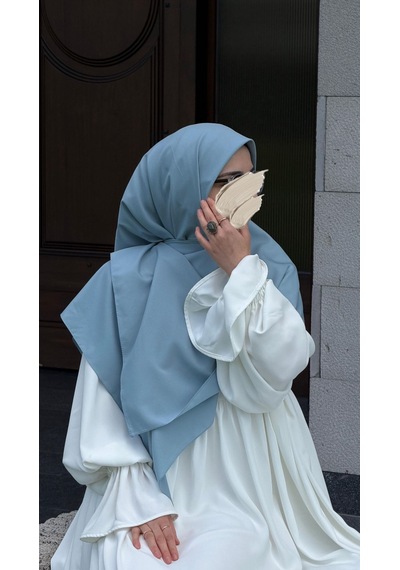 Qalortex Scarf Pamuklu Organik Modal Eşarp-bebe Mavi