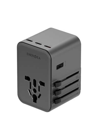 Energea Travelworld Universal Gan45 1 Adet 45w Type C 2 Adet 15w Type C Ve 2 Adet 12w Usb Çıkışlı Pd Hızlı Şarj Aleti - Siyah