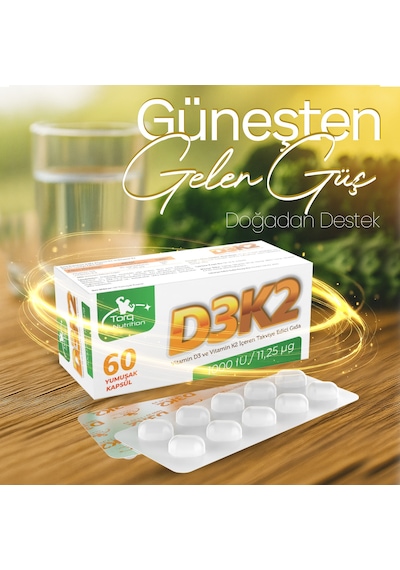 Torq Nutrition D3k2 1000 IU 11.25 Mcg 60 Yumuşak Kapsül