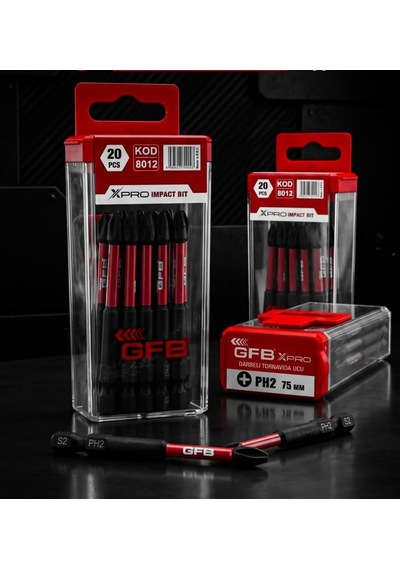 Gfb Xpro 8012 Ph-2 75mm Darbeli Yıldız Tornavida Ucu 20 Adet