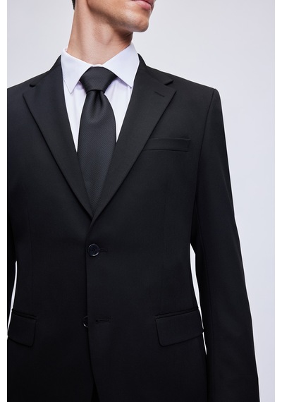Hatemoğlu Siyah Slim Fit Mono Yaka 6 Dr Takım Elbise