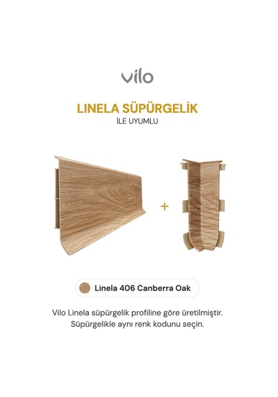 Vilo Süpürgelik İç Köşe Aparatı 2 Adet Linela 406 Canberra Oak Uyumlu