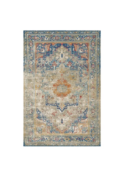 Latte Dizayn Kenzie Kadife Pamuk Tabanlı Yıkanabilen Kaydırmaz Antibakteriyel Salon Halısı 80x150 Çok Renkli