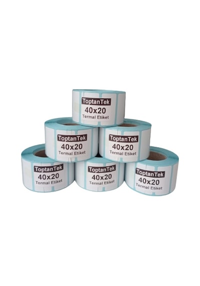 40X20 TERMAL ETİKET TOPLAM 6 RULO (TAM METRAJ) 1.KALİTE